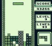 une photo d'Ã©cran de Tetris sur Nintendo Game Boy
